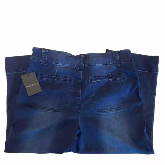 Rekucci Woman’s Secret Figure Denim Pull-On Easy Fit Shaping Jean Crop S… - Picture 4 of 13